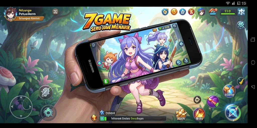 Tampilan gameplay seru dan karakter anime yang detail.