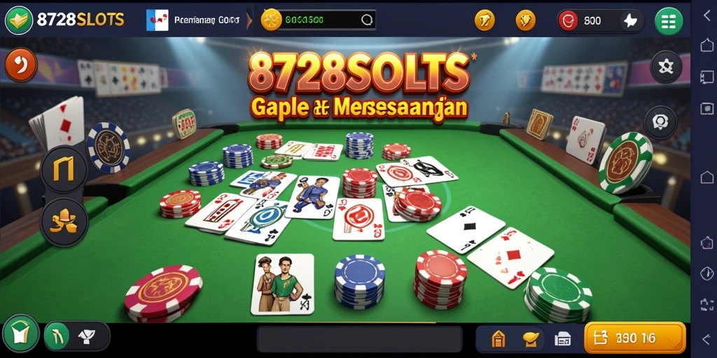 Tampilan gameplay seru dari 8728SLOTS saat bermain Gaple.