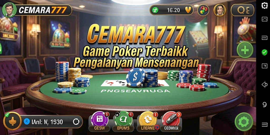 Tampilan screenshot dari gameplay CEMARA777 menunjukkan keseruan bermain poker.