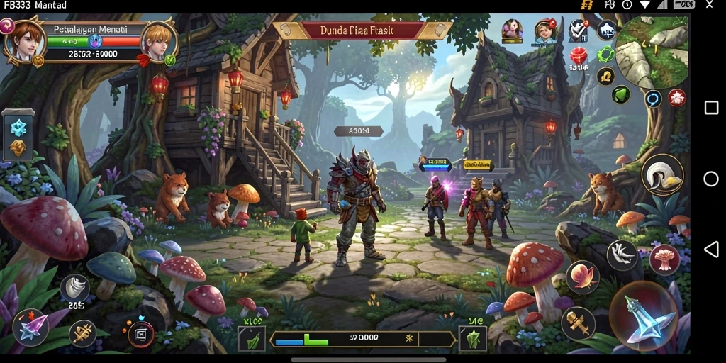 Screenshot gameplay FB333 menampilkan eksplorasi dunia petualangan yang kaya.