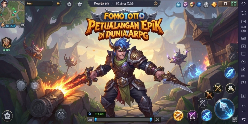 Tampilan dinamis dalam gameplay ARPG FOMOTOTO yang menakjubkan.