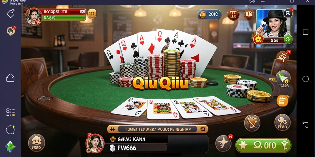 Screenshot dari FW66 menampilkan gameplay seru dalam QiuQiu.