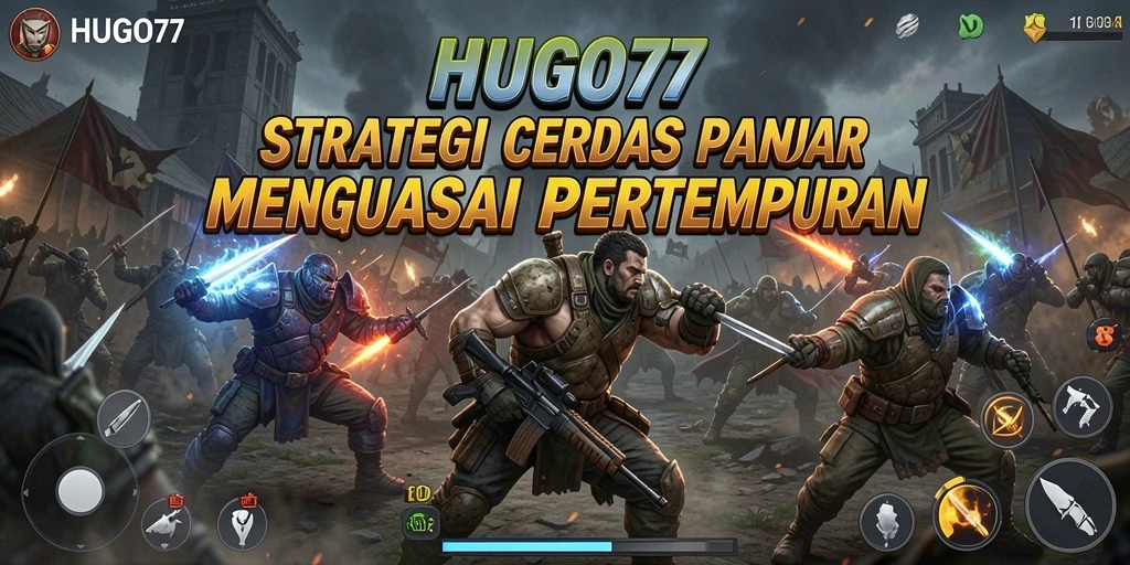 Screenshot gameplay HUGO77 menampilkan aksi pertempuran strategi yang mendebarkan.