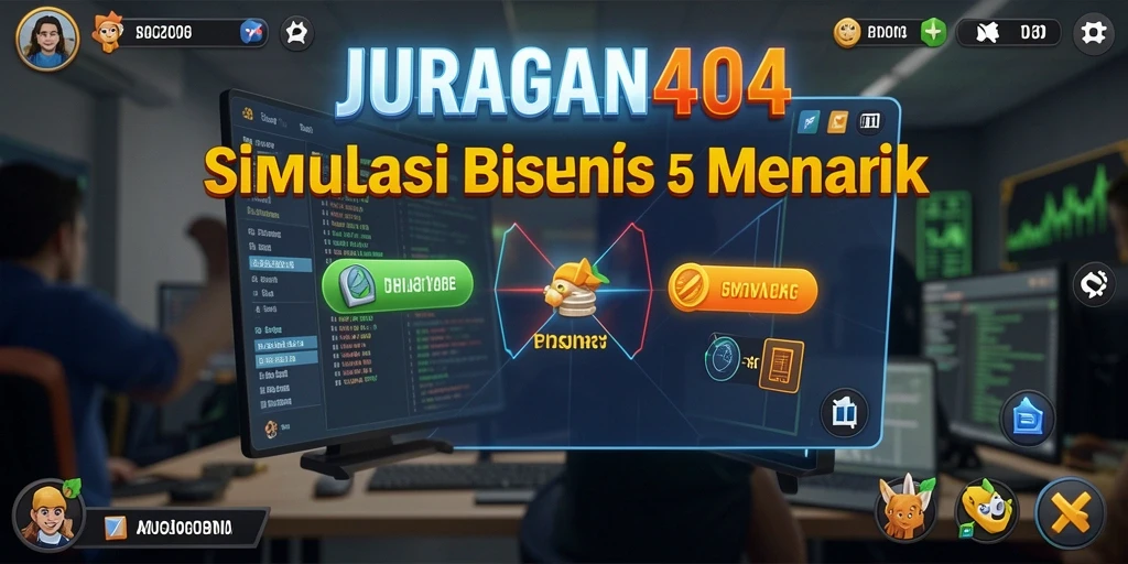 Tangkapan layar gameplay JURAGAN404 menampilkan proses pengelolaan bisnis yang seru.