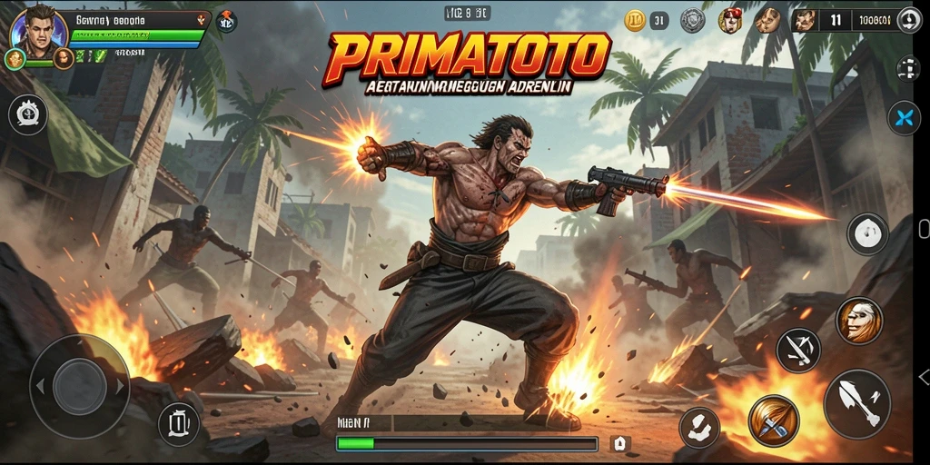 Tampilan gameplay PRIMATOTO yang mendebarkan dan penuh aksi.