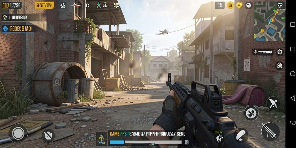 Screenshot menampilkan aksi seru dalam RR789 dengan gameplay FPS yang mendebarkan.
