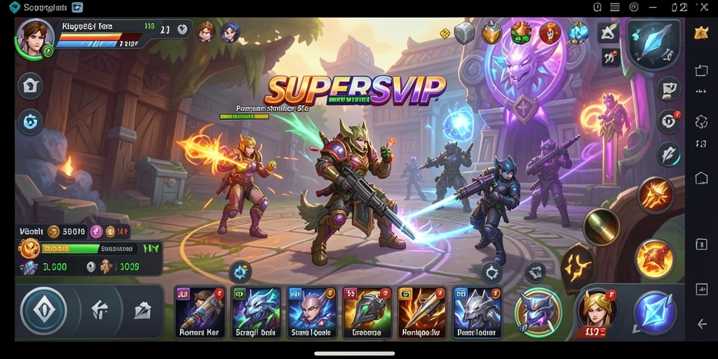 Tangkapan layar dari gameplay SUPERSVIP yang menampilkan aksi strategis.