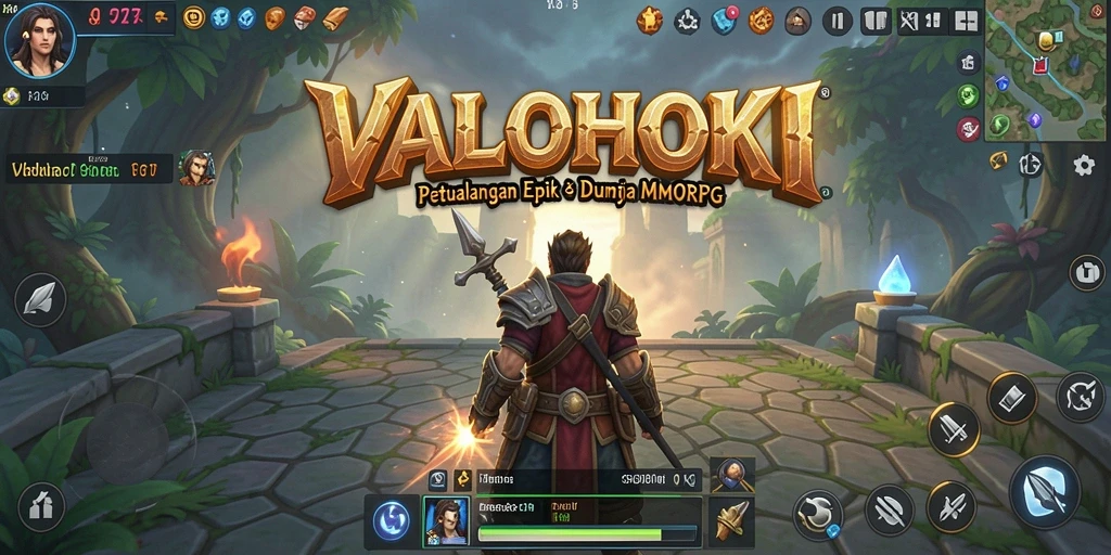 Screenshot gameplay <strong>VALOHOKI</strong> menampilkan pertempuran seru di dunia MMORPG.